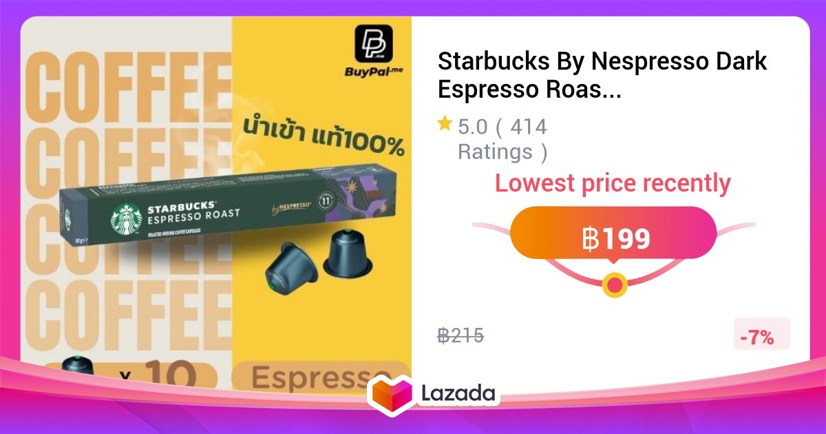 Starbucks By Nespresso Dark Espresso Roast Capsules Pk10