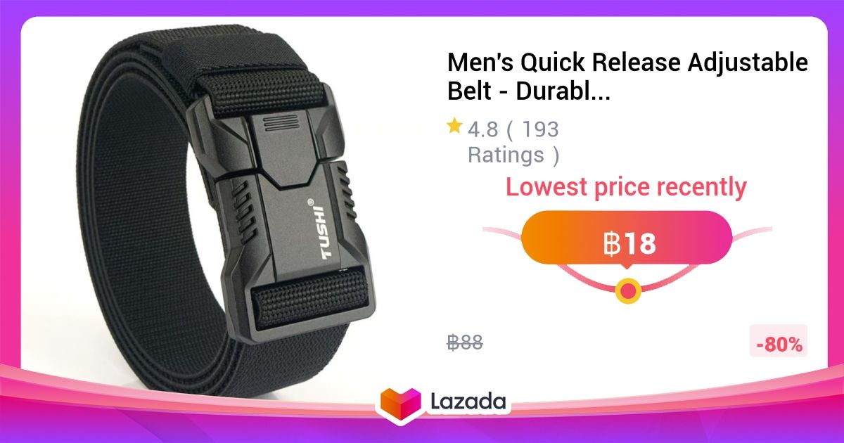 Men's Quick Release Adjustable Belt - Durable Breathable Nylon Outdoor Waist Strap for Hiking/Tactical
