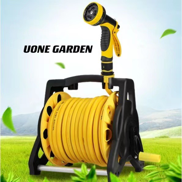 Uone Garden ชุดอุปกรณ์สายยางรดน้ำต้นไม้ พร้อมโรลเก็บสาย