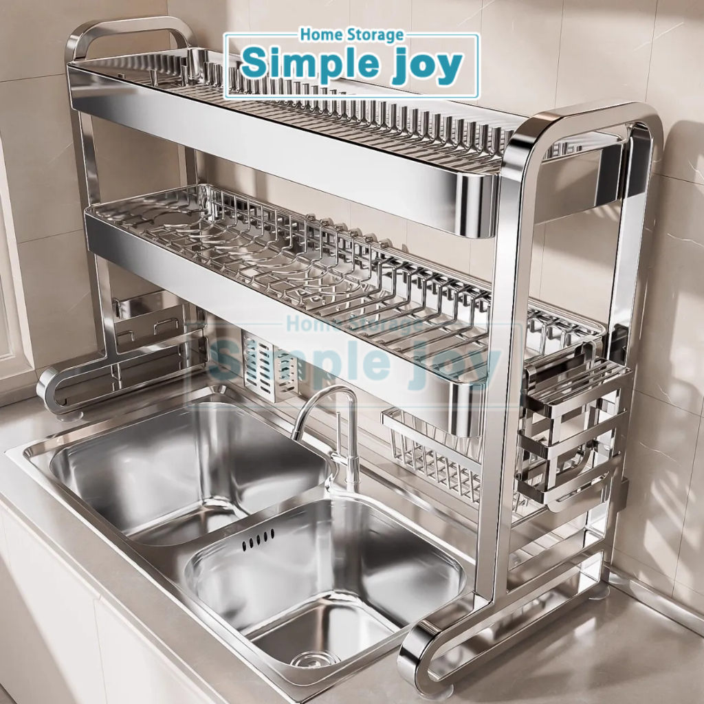 SimpleJoy ที่คว่ำจานสแตนเลส ปรับขนาดได้