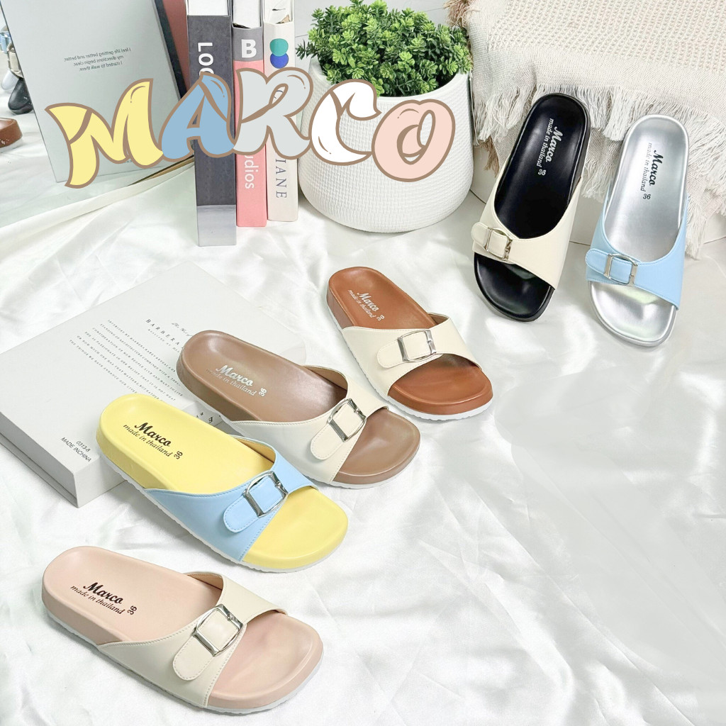 รองเท้าแตะ MARCO รุ่น G1005 คาดเข็มขัด หนังนิ่ม