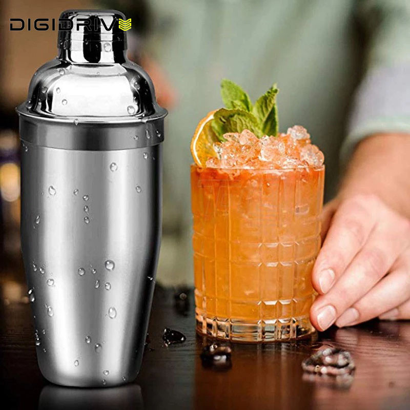 250ml/550ml/750ml ถ้วยสแตนเลส Stainless Cocktail Shaker Mixer