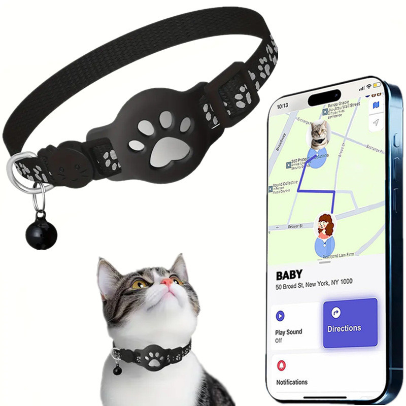 ปลอกคอติดตามแมว Pet Locator รองรับ Apple Find My กันน้ำ