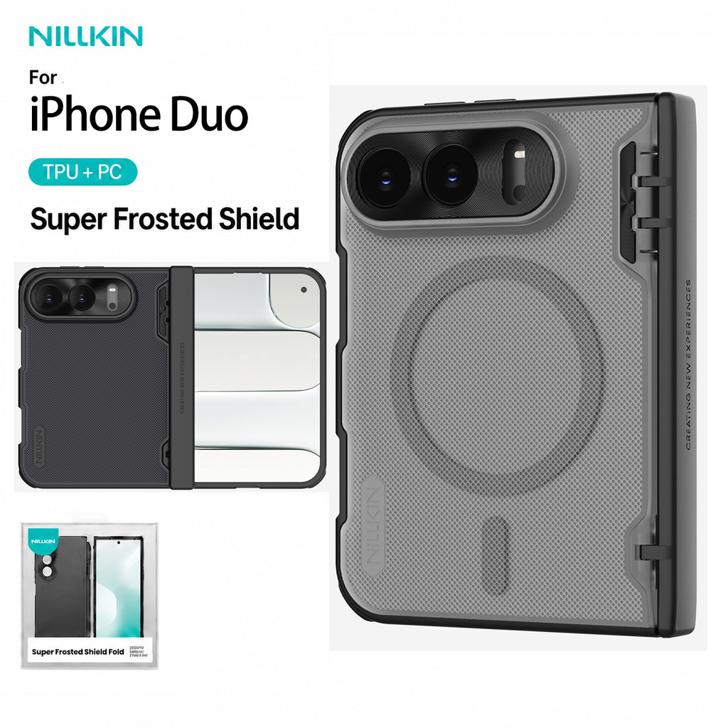 Magsafe เคส สําหรับ iPhone Duo Nillkin Frosted Fold Prop ด้านหน้า + ฝาหลังแม่เหล็ก