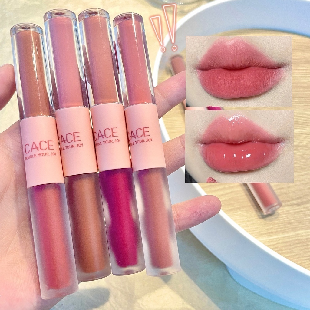 Lemon Cace ลิปสติก ลิปกลอส เนื้อแมตต์ แบบสองหัว