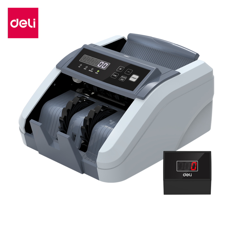 Deli เครื่องนับเงิน จอดิจิตอล เครื่องนับแบงค์ รองรับหลายสกุลเงิน