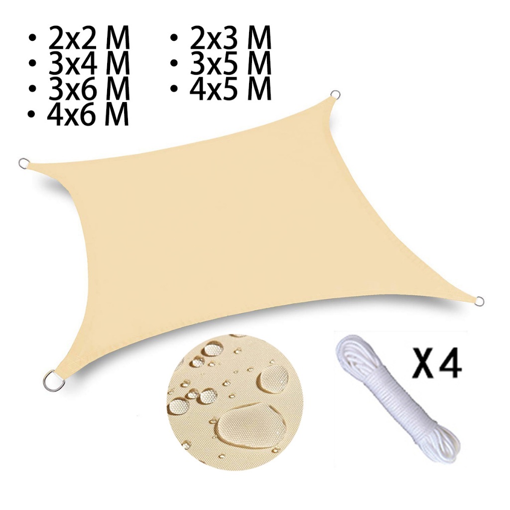 ร่มสนาม Sun Shade Sail 420D ผ้า Oxford กันสาดหน้าบ้าน กัน UV 90% HDPE