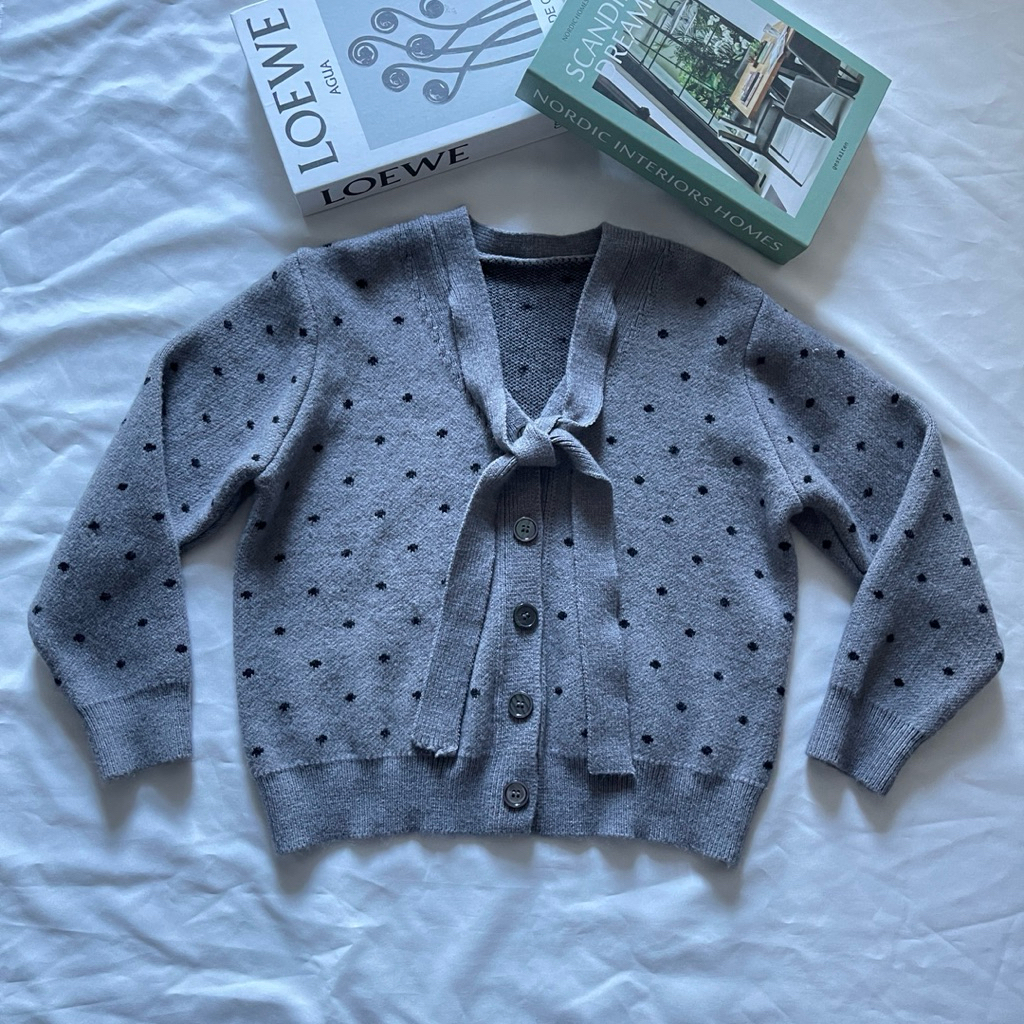 เสื้อสเวตเตอร์ถักสไตล์มิว โบว์จุด