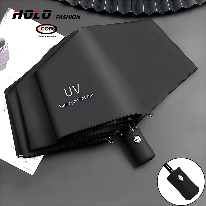 ร่มพับอัตโนมัติ UV เสริมโครง 8 กระดูก