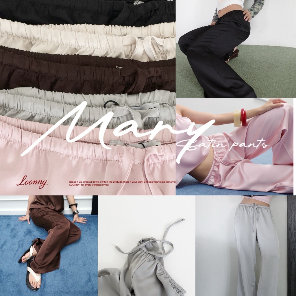 LOONNYSTORE กางเกงขายาว รุ่น Mary Satin Pants