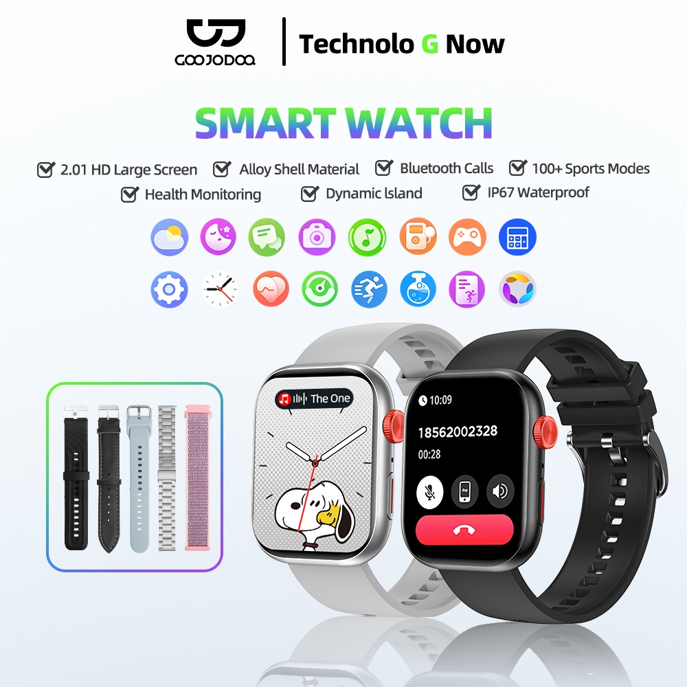 GOOJODOQ Fb047 สมาร์ทวอทช์ IP67 กันน้ำ บลูทูธ