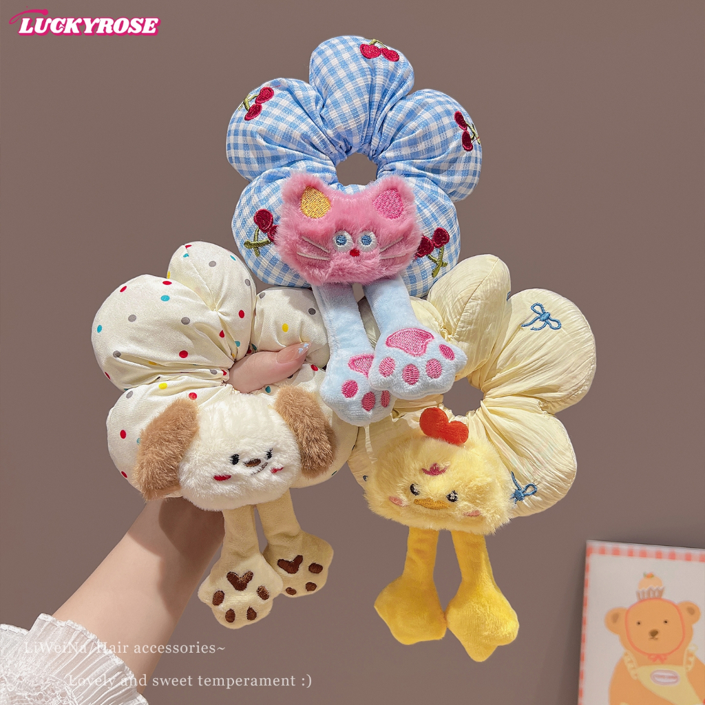 LUCKYROSE ยางรัดผมขนปุย ลายสัตว์