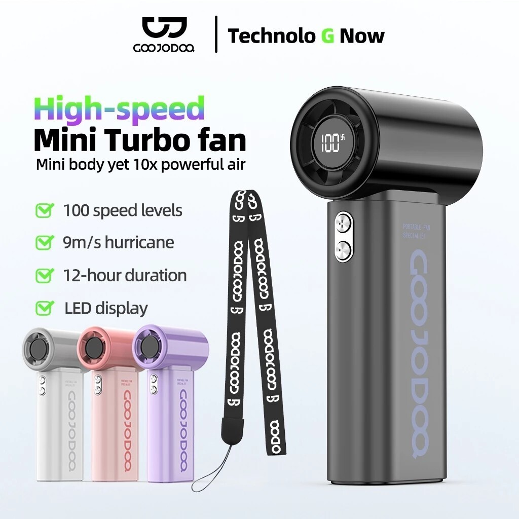 GOOJODOQ Gfs007 พัดลมพกพา 4000mah Type C พร้อมจอแสดงผล