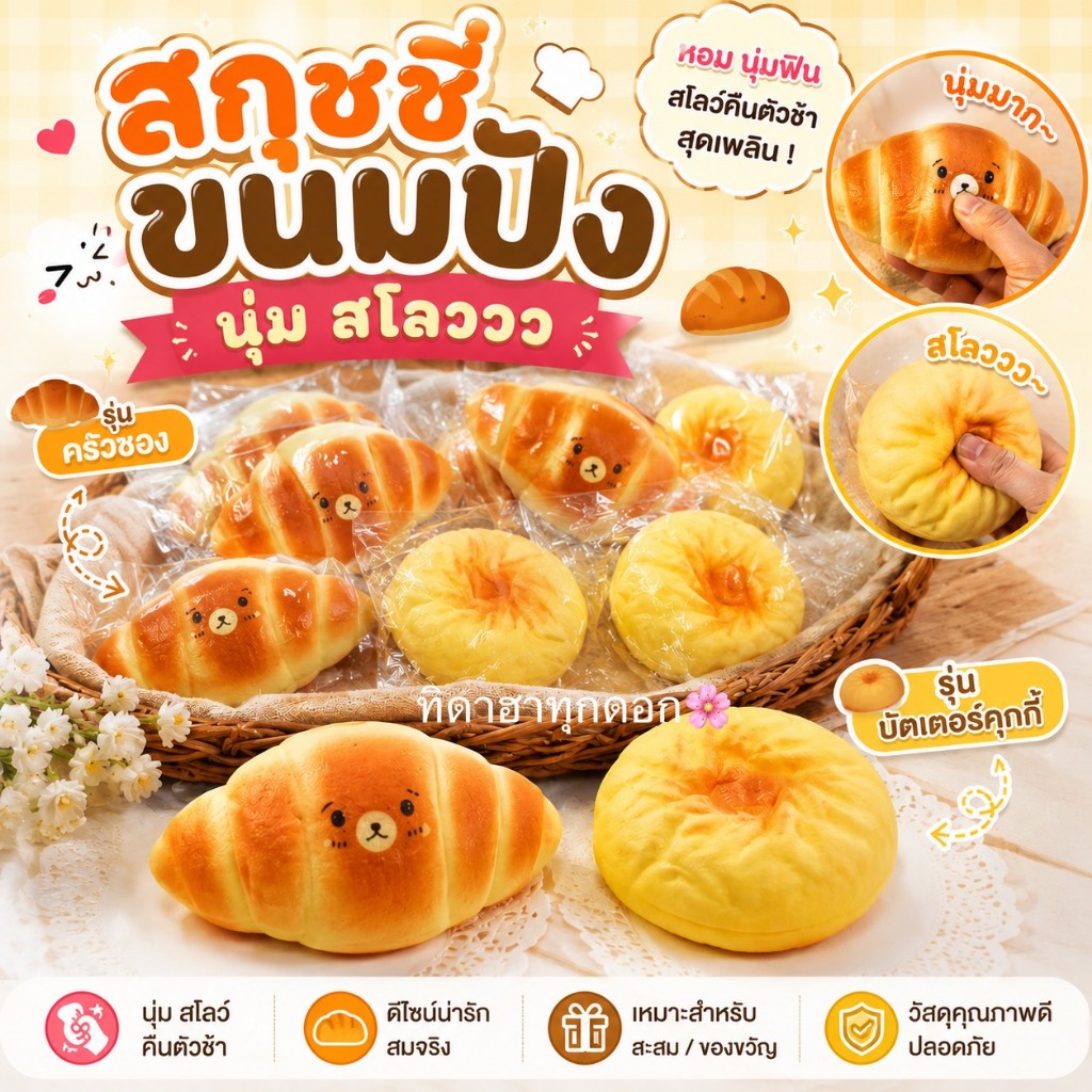 สกุชชี่ขนมปังครัวซอง บัตเตอร์คุกกี้