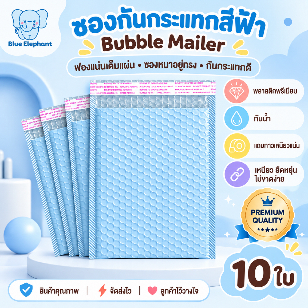 Blue Elephant ซองกันกระแทก Bubble Mailer 10 ใบ